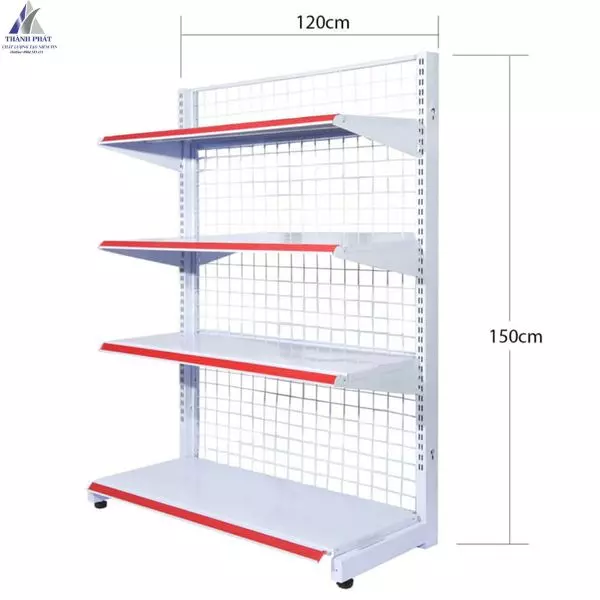 Kệ Siêu Thị Đơn Lưng Lưới 120cm x 150cm