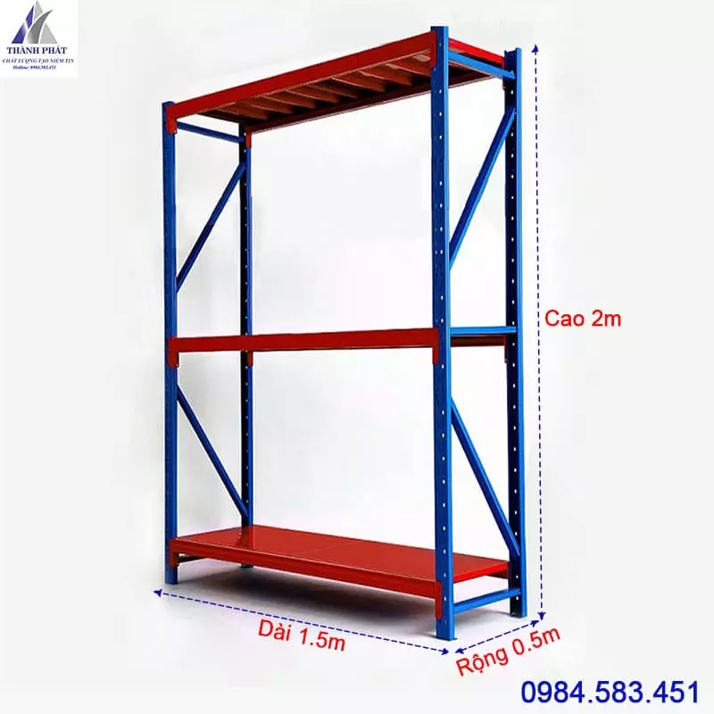 kệ sắt trung tải 3 tầng