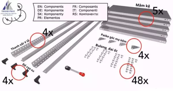 kệ v lỗ 6 tầng