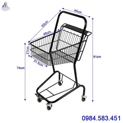 Xe đẩy siêu thị màu đen