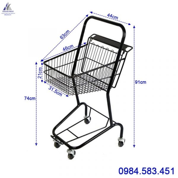 Xe đẩy siêu thị màu đen