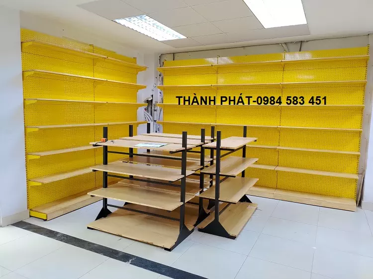 Kệ trưng bày thực phẩm sạch bằng gỗ