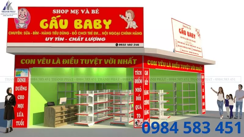kệ siêu thị mẹ và bé gia lai