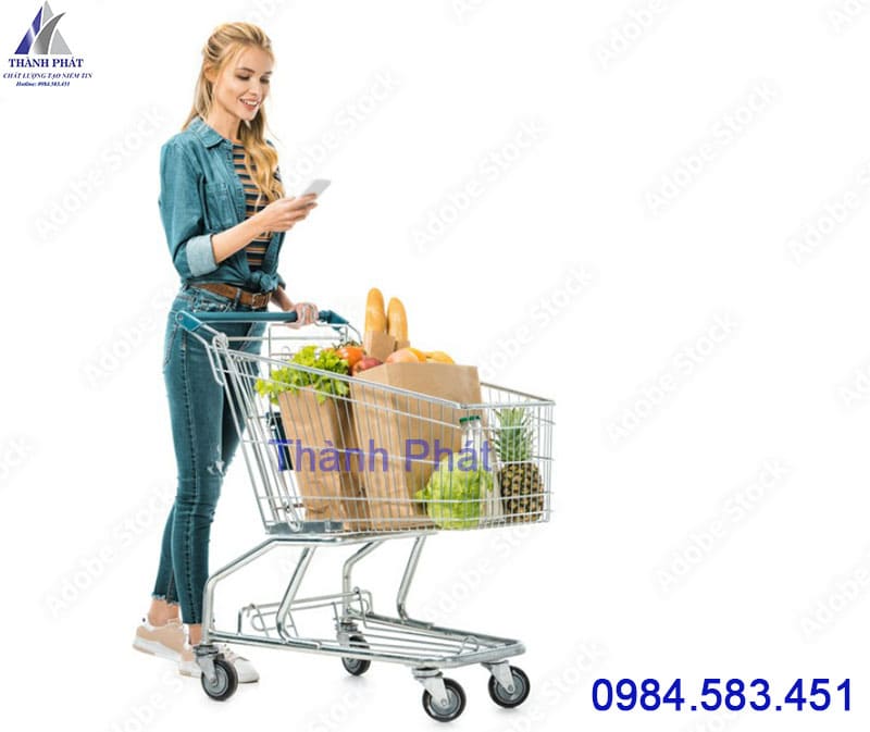 xe đẩy siêu thị 2 tầng 100L giá rẻ