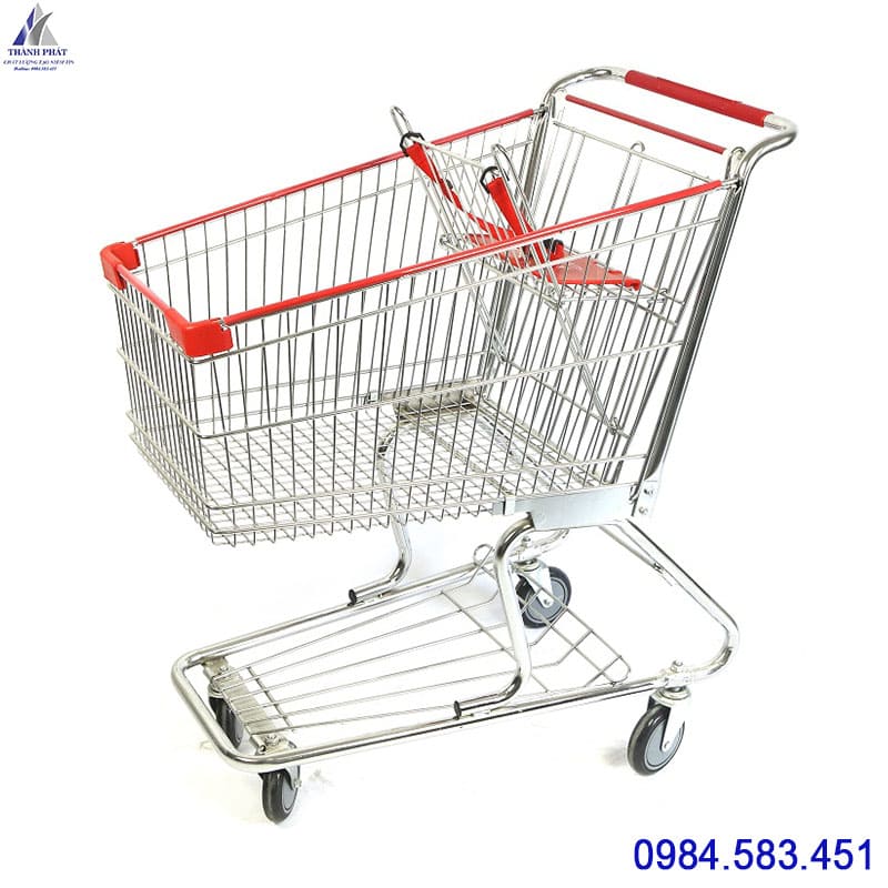 xe đẩy siêu thị 2 tầng 100L