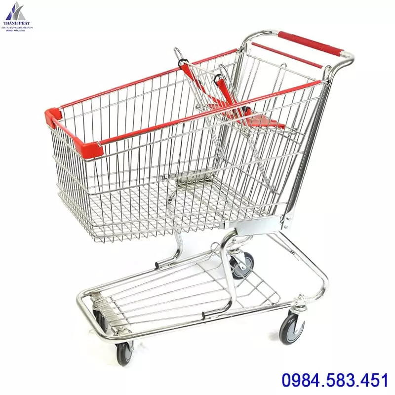 xe đẩy siêu thị 2 tầng 100L