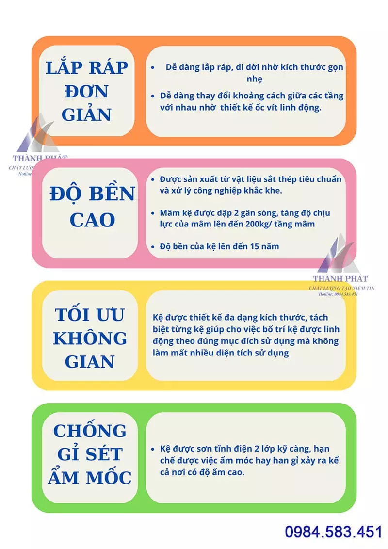 kệ sắt v lỗ 4 tầng dài 150cm giá rẻ