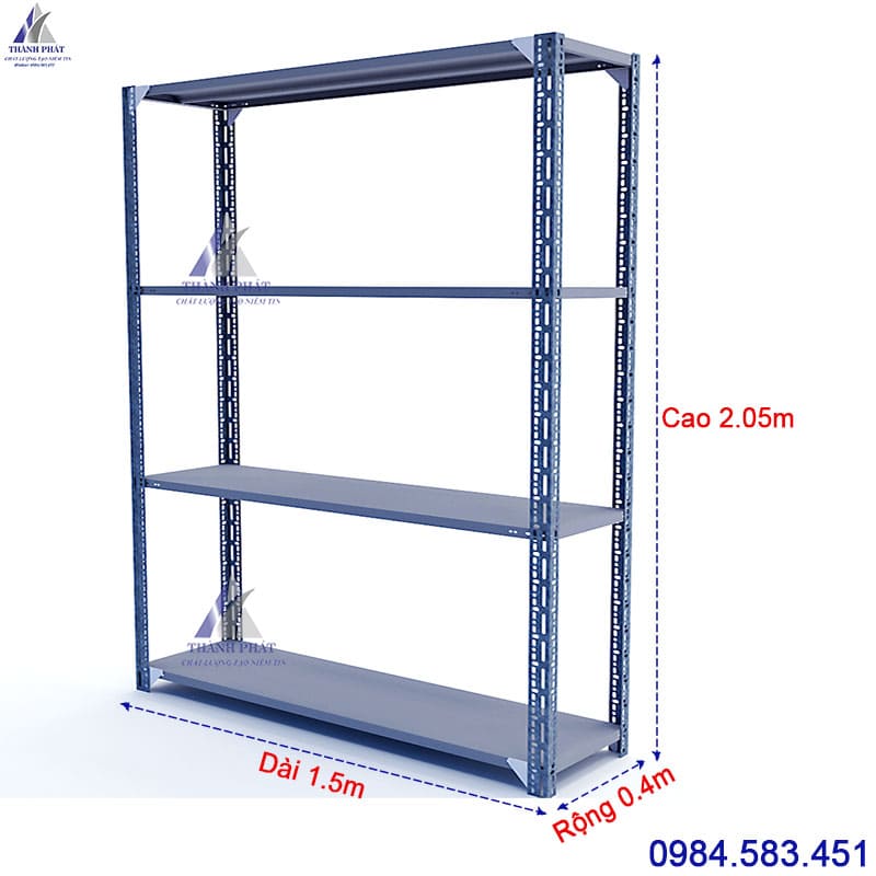 kệ v lỗ 4 tầng dài 150cm